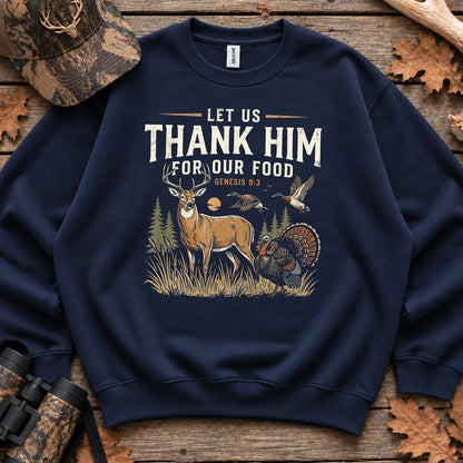 Thank Him for Our Food Sweatshirt in Navy