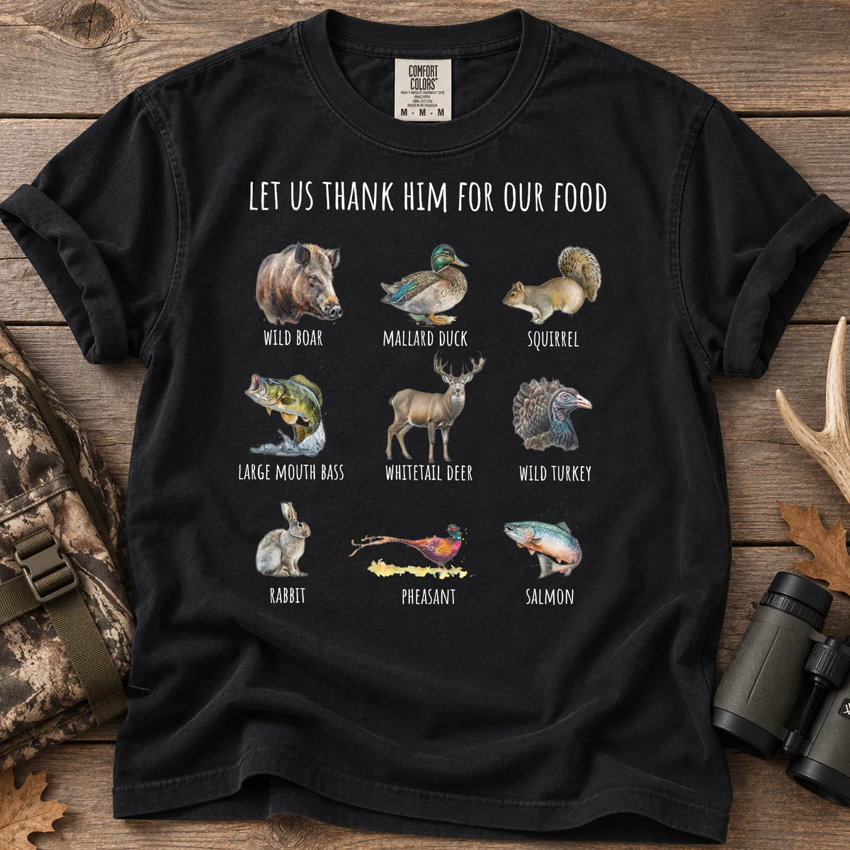 Thank Him for Our Food T-Shirt in Black