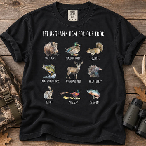 Thank Him for Our Food T-Shirt in Black