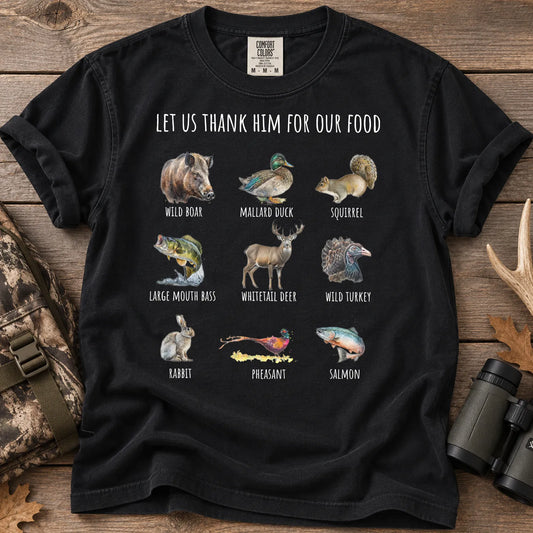 Thank Him for Our Food T-Shirt in Black