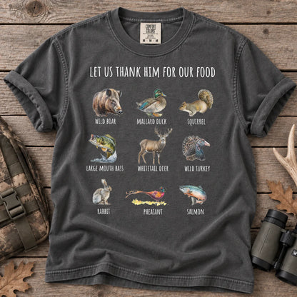 Thank Him for Our Food T-Shirt in Pepper
