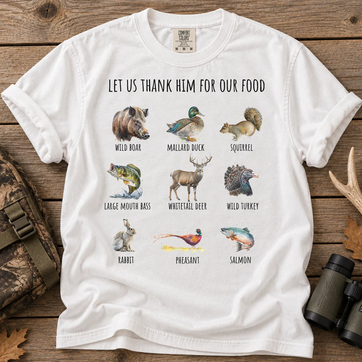 Thank Him for Our Food T-Shirt in White