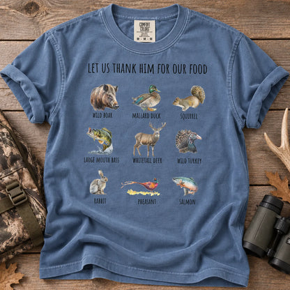 Thank Him for Our Food T-Shirt in Blue Jean