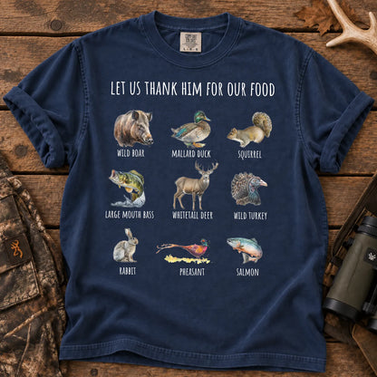 Thank Him for Our Food T-Shirt in True Navy
