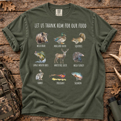Thank Him for Our Food T-Shirt in Moss