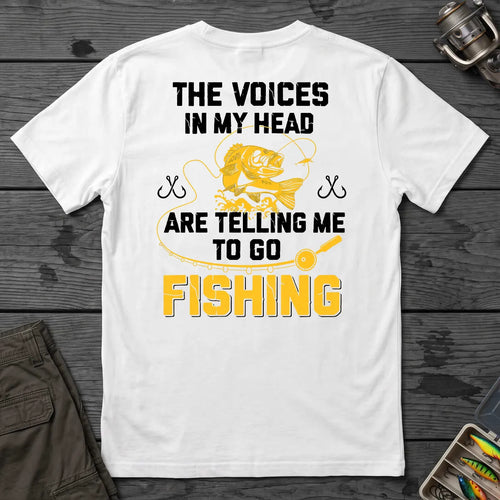 The Fishing Voice in My Head T-Shirt in White