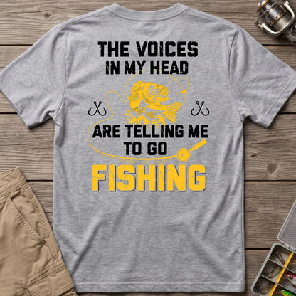 The Fishing Voice in My Head T-Shirt in Sport Grey