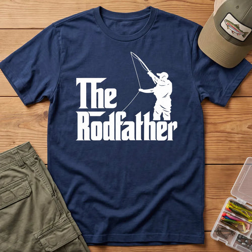 The Rodfather Fishing T-Shirt in Navy