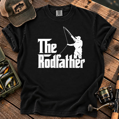 The Rodfather Fishing T-Shirt in Black