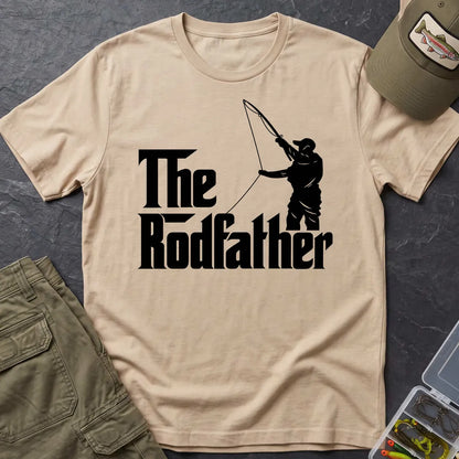 The Rodfather Fishing T-Shirt in Sand