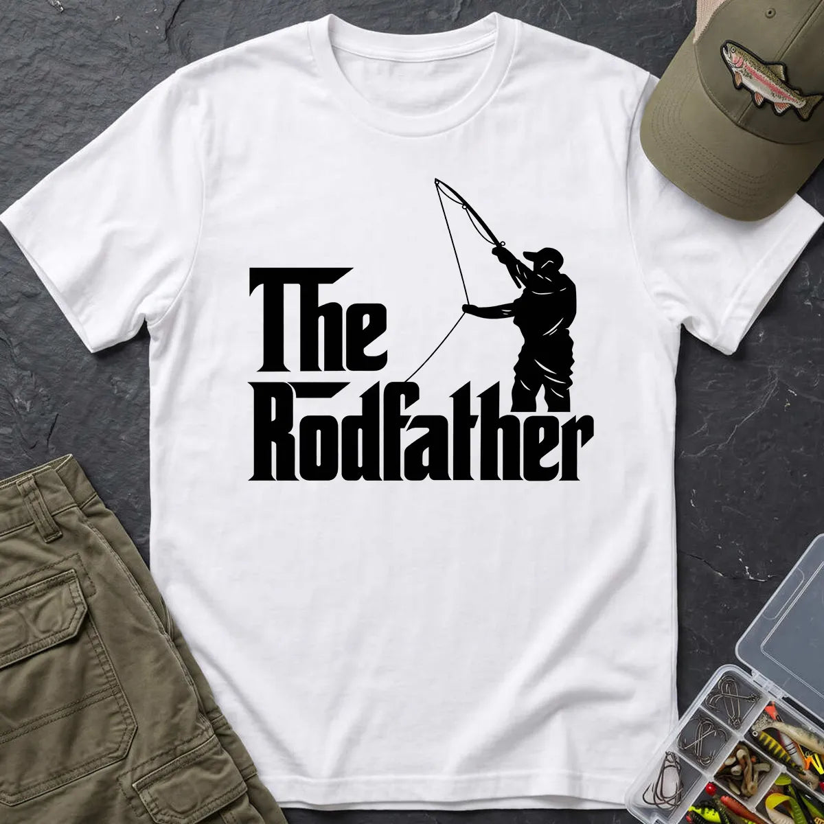 The Rodfather Fishing T-Shirt in White