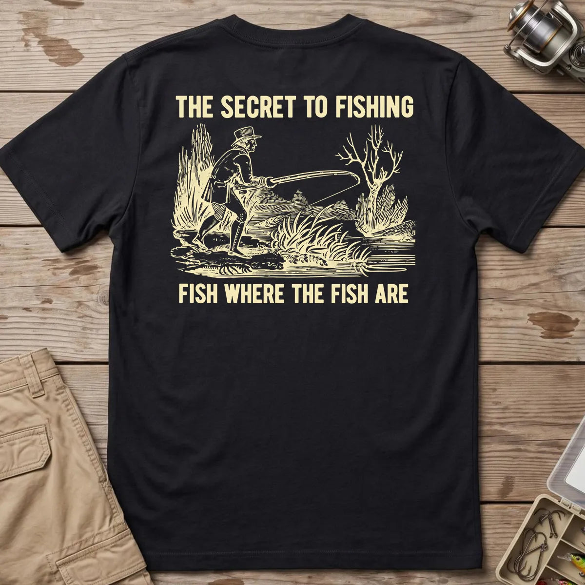 The Secret to Fishing T-Shirt in Black