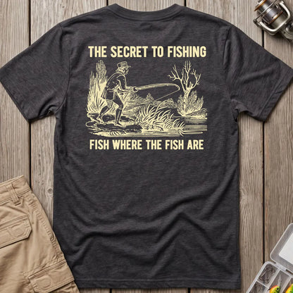 The Secret to Fishing T-Shirt in Dark Heather