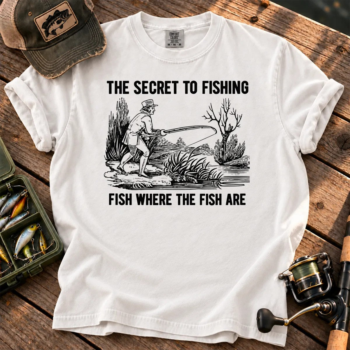 The Secret to Fishing T-Shirt in White