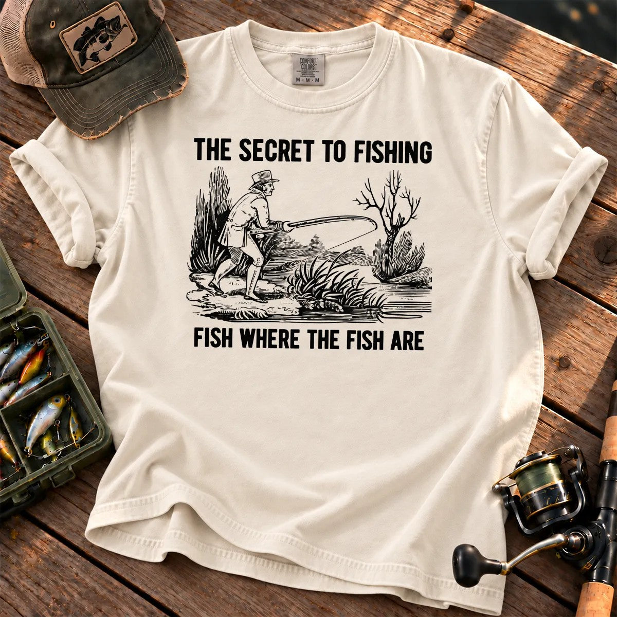 The Secret to Fishing T-Shirt in Ivory