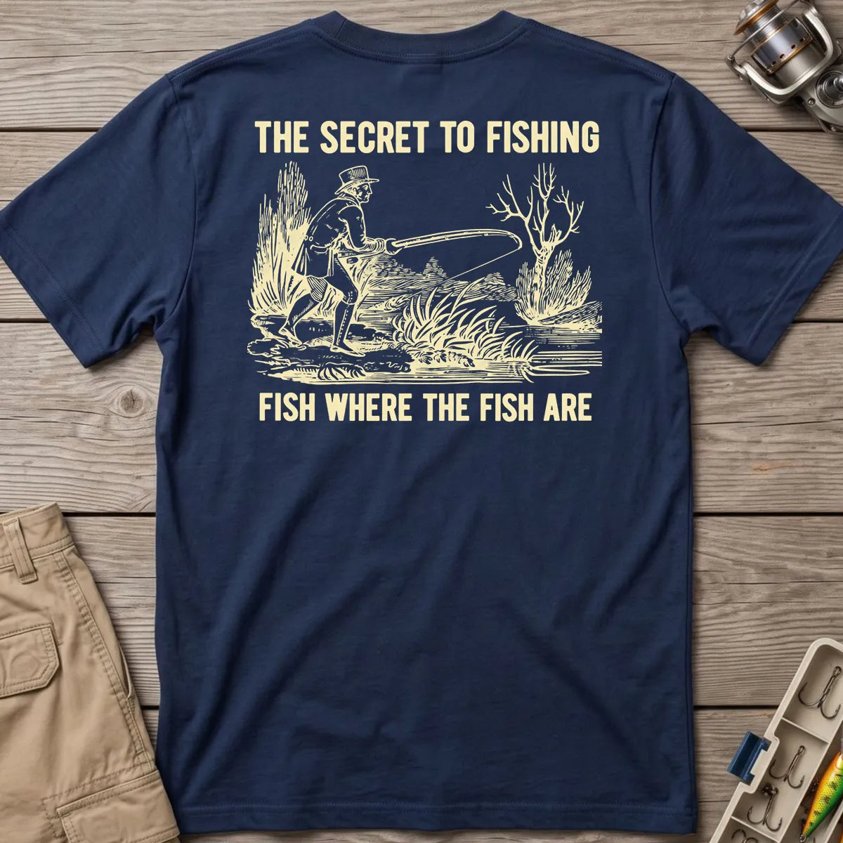 The Secret to Fishing T-Shirt in Navy