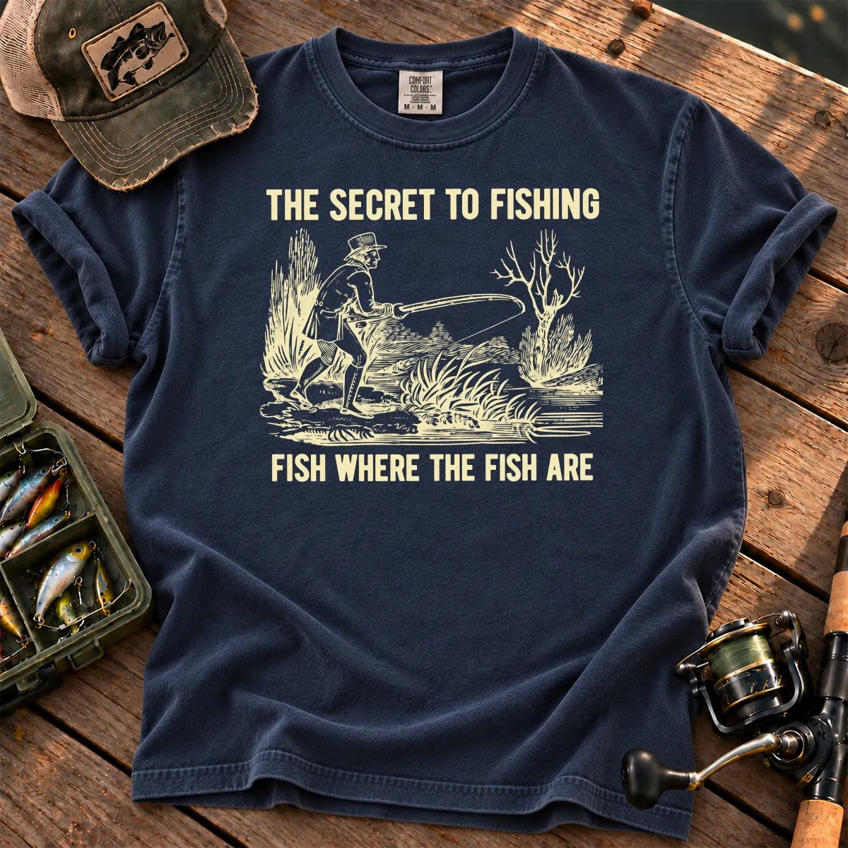The Secret to Fishing T-Shirt in True Navy