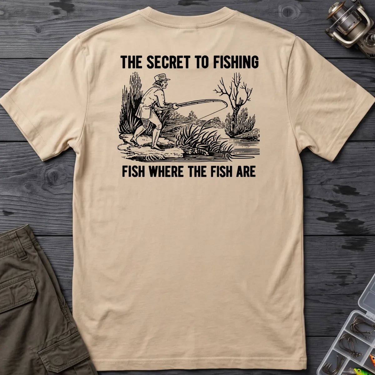 The Secret to Fishing T-Shirt in Sand