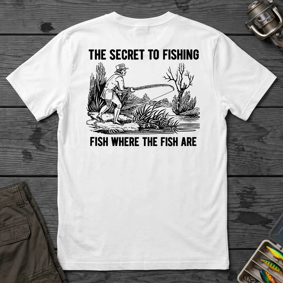 The Secret to Fishing T-Shirt in White