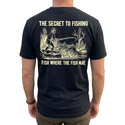 The Secret to Fishing T-Shirt lifestyle mockup