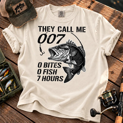 They Call Me 007 Bass Fishing T-Shirt in Ivory