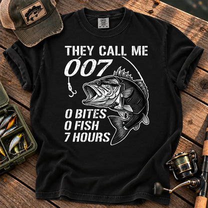 They Call Me 007 Bass Fishing T-Shirt in Black
