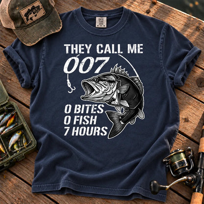 They Call Me 007 Bass Fishing T-Shirt in True Navy