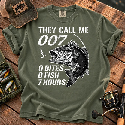 They Call Me 007 Bass Fishing T-Shirt in Moss