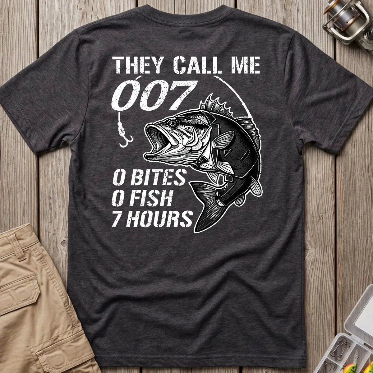 They Call Me 007 Bass T-Shirt in Dark Heather