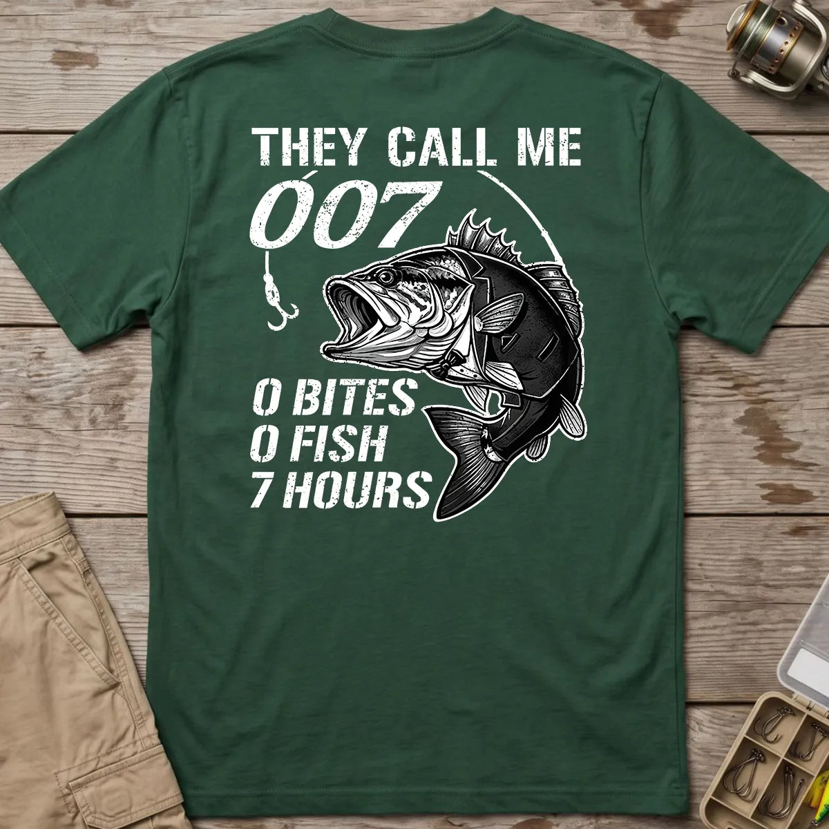 They Call Me 007 Bass T-Shirt in Forest Green