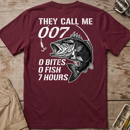 They Call Me 007 Bass T-Shirt in Maroon