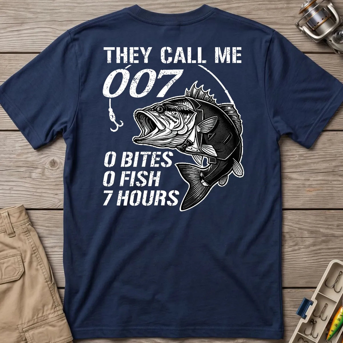 They Call Me 007 Bass T-Shirt in Navy