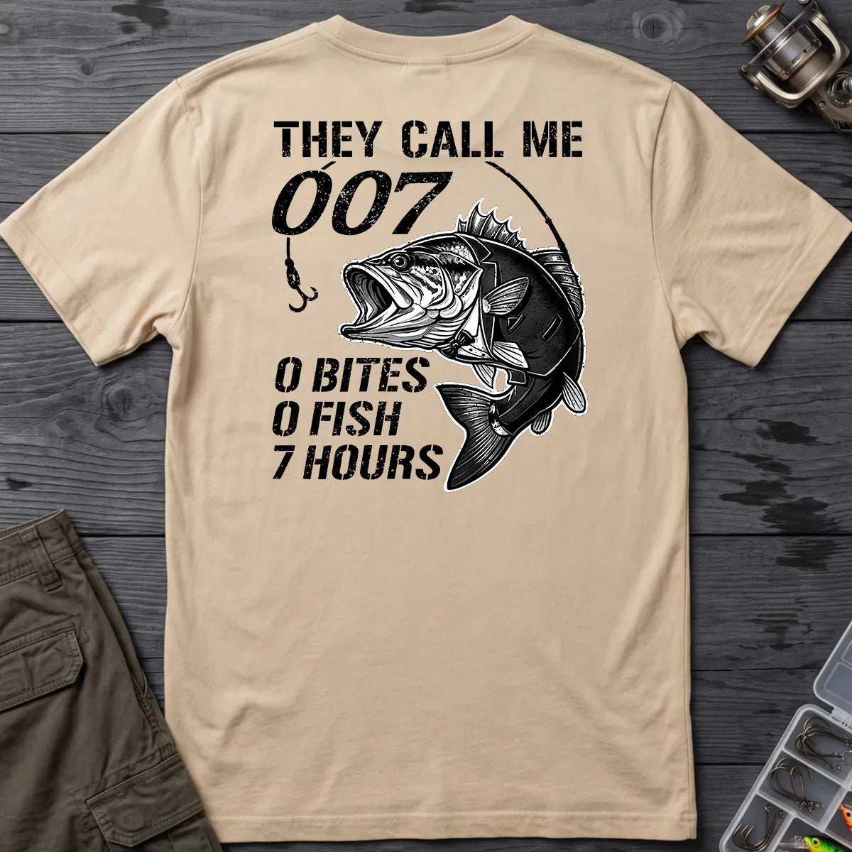 They Call Me 007 Bass T-Shirt in Sand