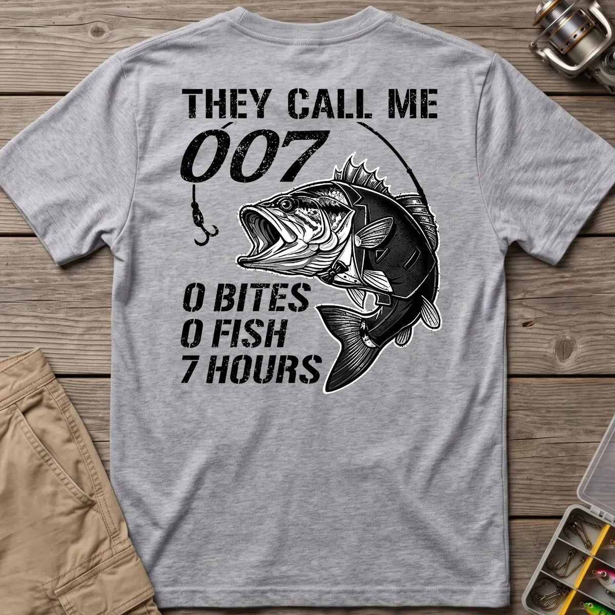 They Call Me 007 Bass T-Shirt in Sport Grey