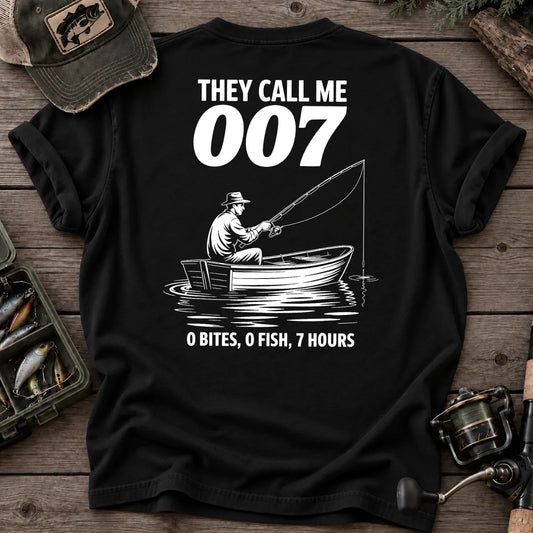 They Call Me 007 Boat Fishing T-Shirt in Black
