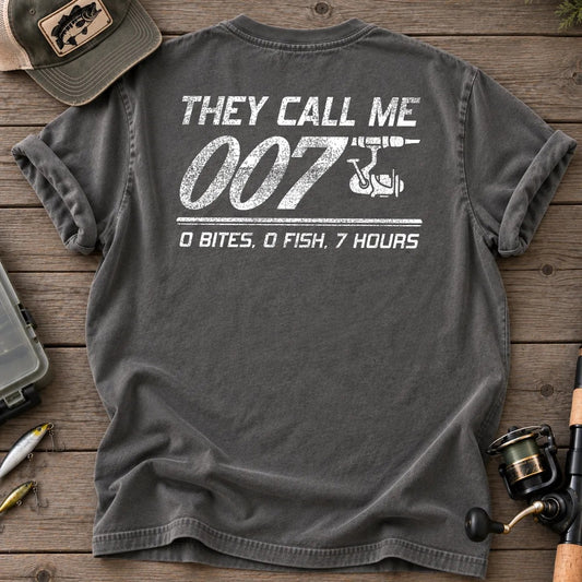 They Call Me 007 Distressed T-Shirt in Pepper