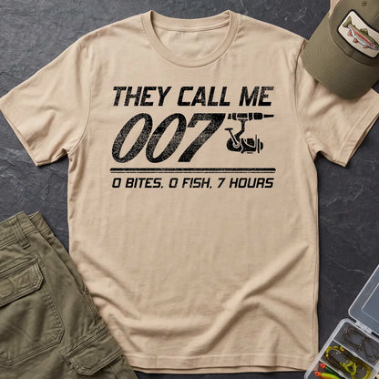 They Call Me 007 Distressed T-Shirt in Sand
