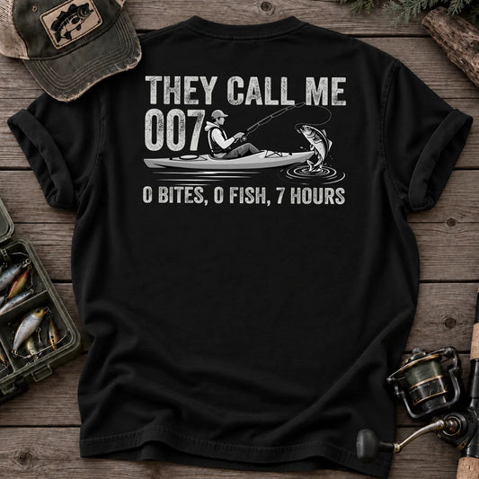 They Call Me 007 Kayak Fishing T-Shirt in Black
