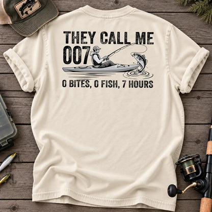 They Call Me 007 Kayak Fishing T-Shirt in Ivory