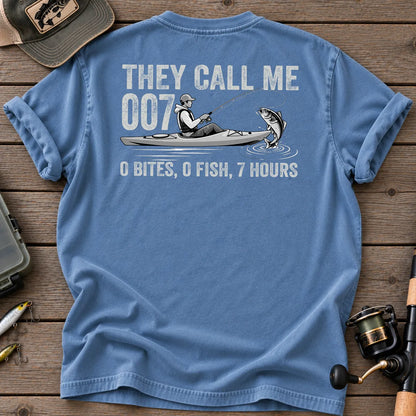 They Call Me 007 Kayak Fishing T-Shirt in Blue Jean