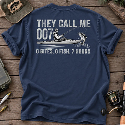 They Call Me 007 Kayak Fishing T-Shirt in True Navy
