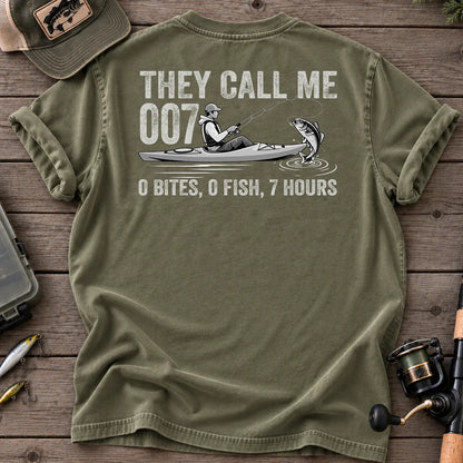 They Call Me 007 Kayak Fishing T-Shirt in Moss