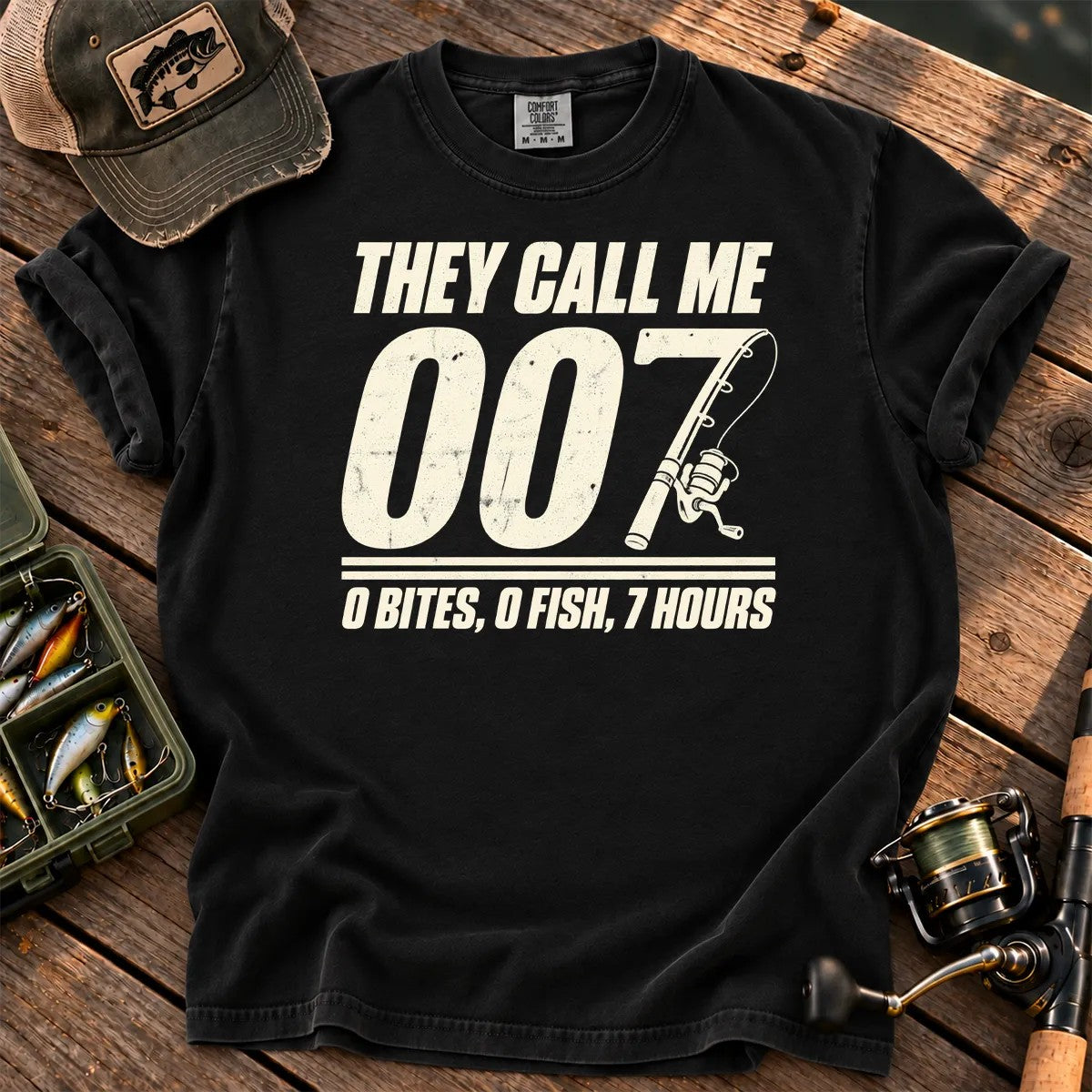 They Call Me 007 Minimal T-Shirt in Black