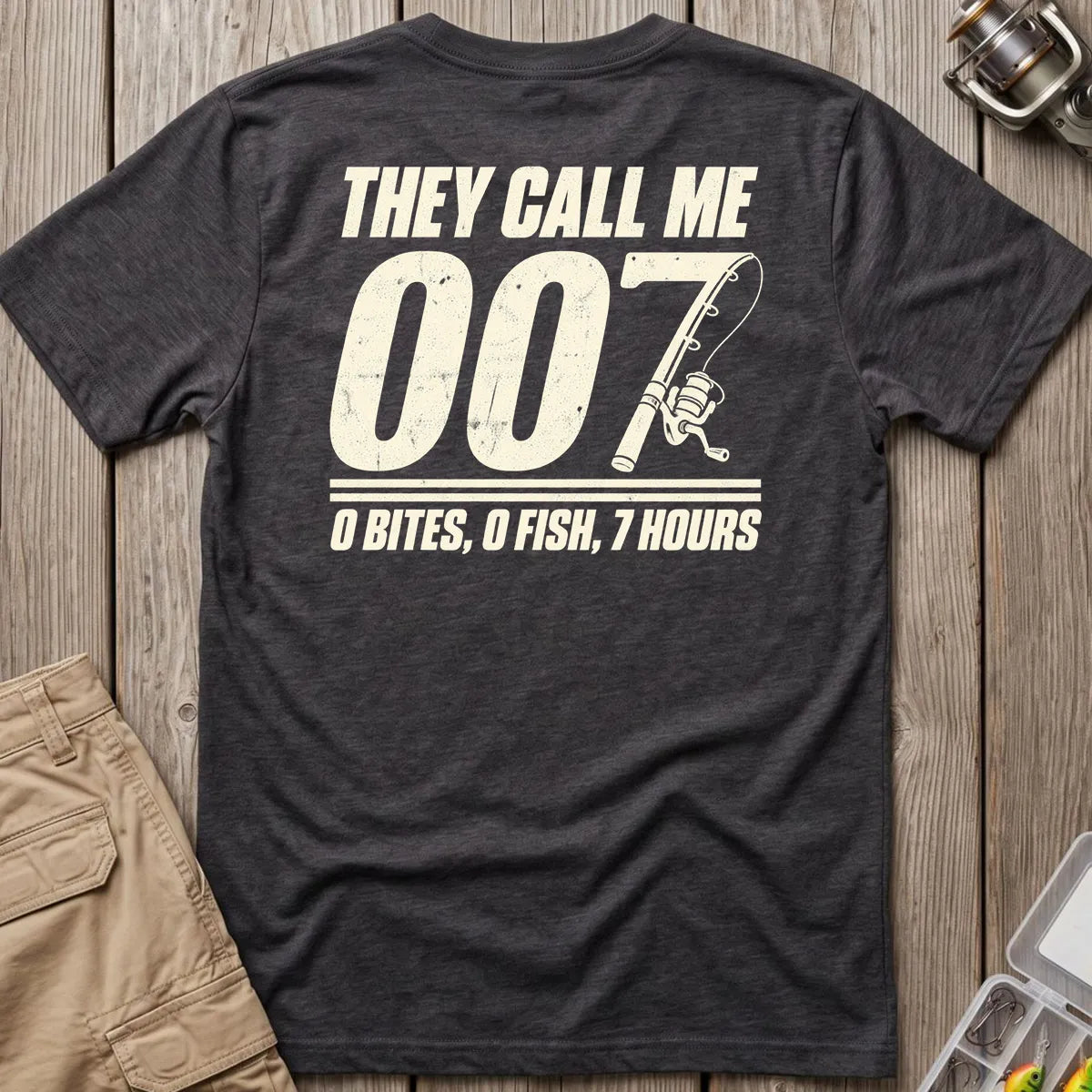 They Call Me 007 Minimal T-Shirt in Dark Heather