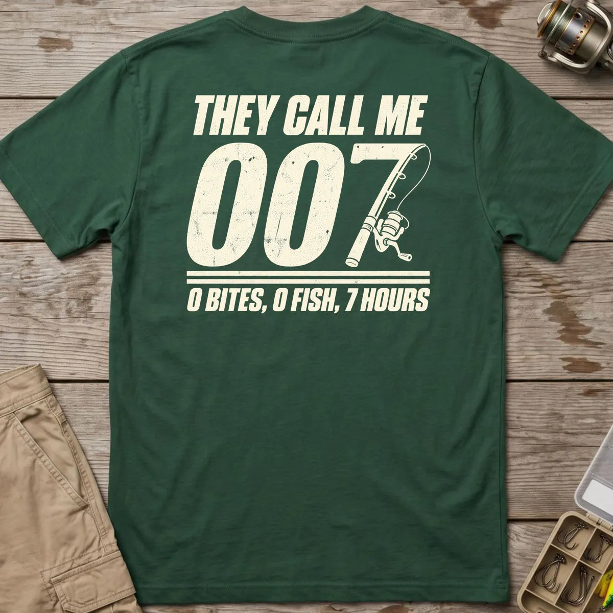 They Call Me 007 Minimal T-Shirt in Forest Green
