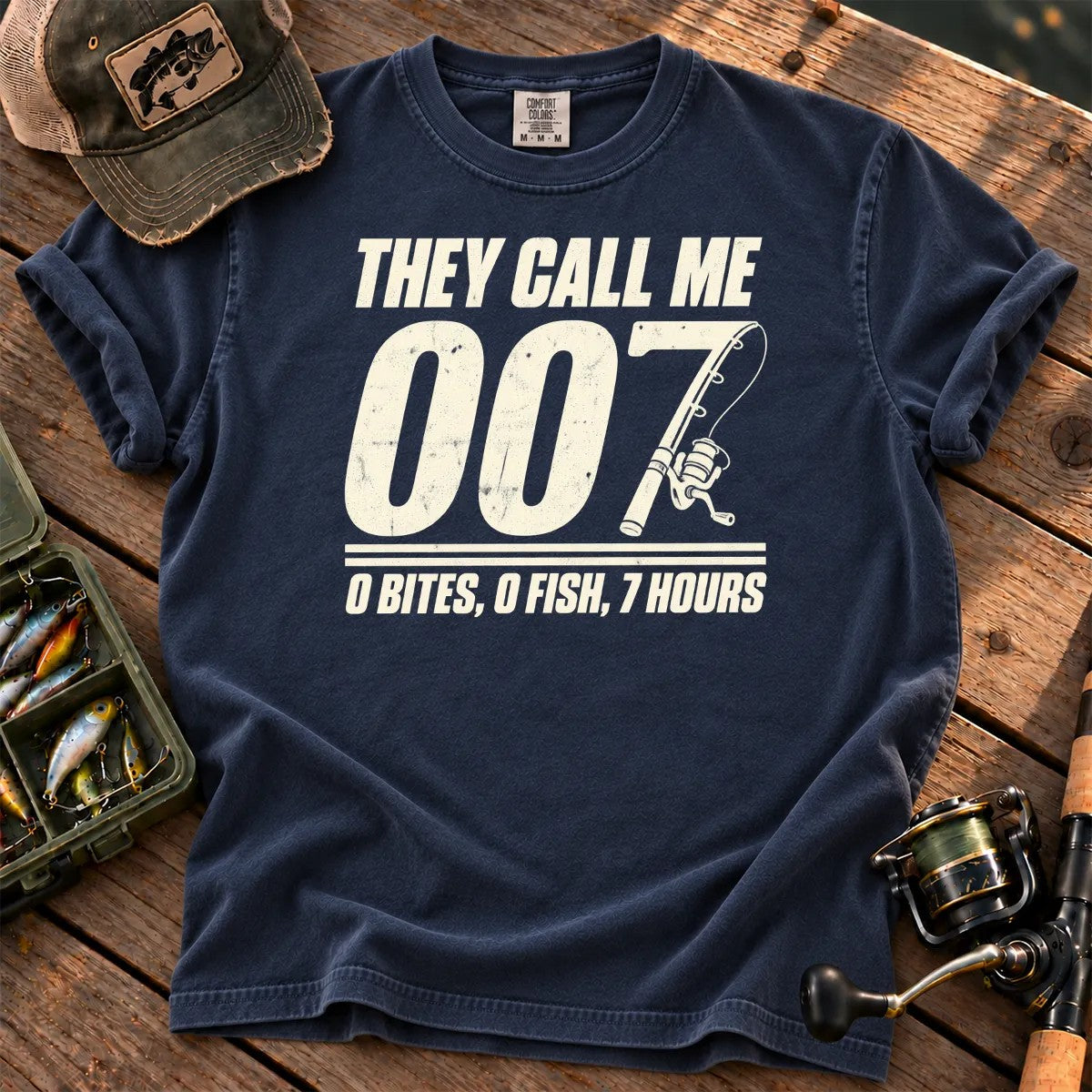 They Call Me 007 Minimal T-Shirt in True Navy