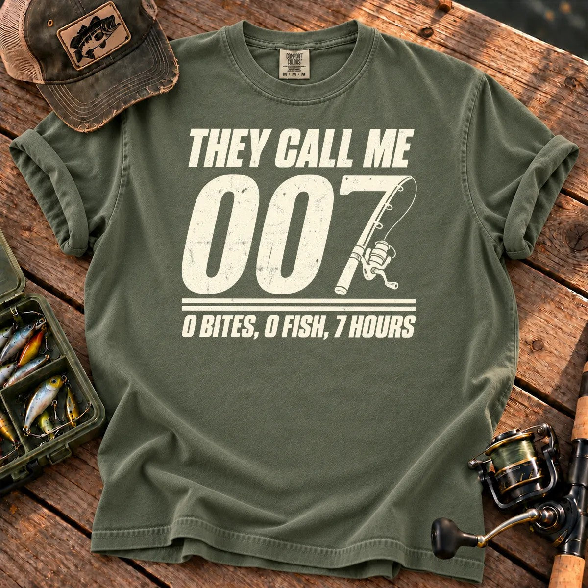 They Call Me 007 Minimal T-Shirt in Moss