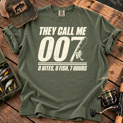 They Call Me 007 Minimal T-Shirt in Moss