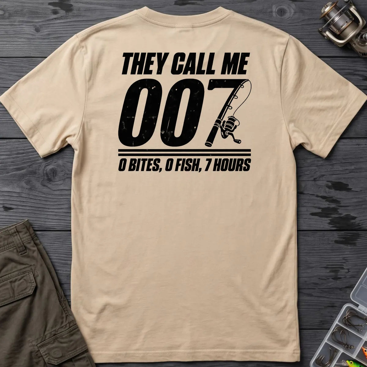 They Call Me 007 Minimal T-Shirt in Sand
