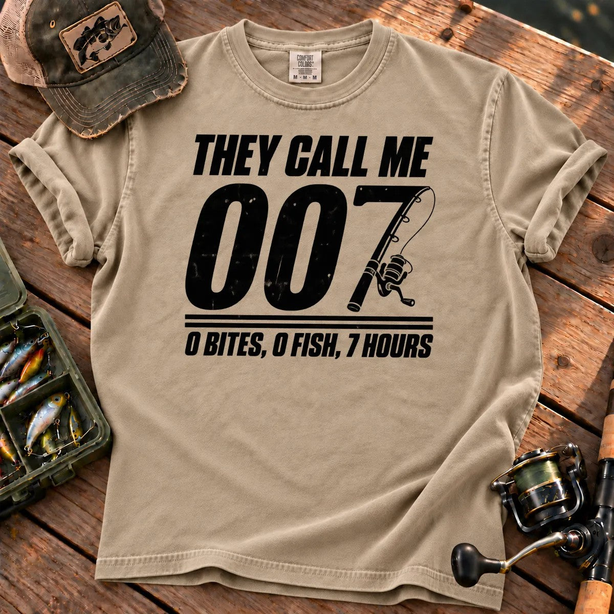 They Call Me 007 Minimal T-Shirt in Sandstone